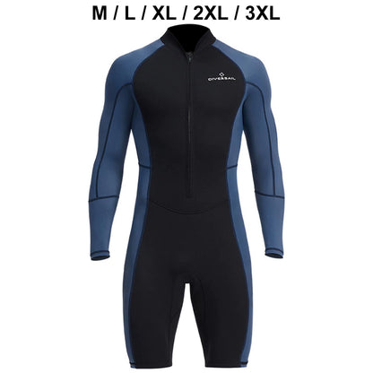 Neoprene 1.5Mm Men Wetsuit Shorty Scuba Diving Suit Shorts Long Sleeve Swimwear