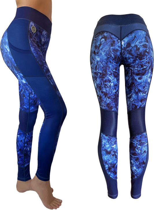 Women'S Swim Workout Pattern Leggings Wetsuit Pants Tights UPF 50+