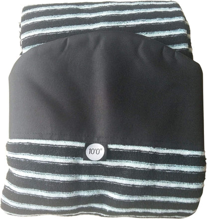 8'0''/8.9''/9'0''/10'0'' Long Board Sock Cover Light Protective Bag for Your Surf Board (Black+White+Green, 10.0")