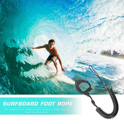 10 Feet Coiled Surfboard Leash Surfing Stand up Paddle Board Ankle Leash Sup Board Foot Leg Rope Surfboard Raft Kayak Rope