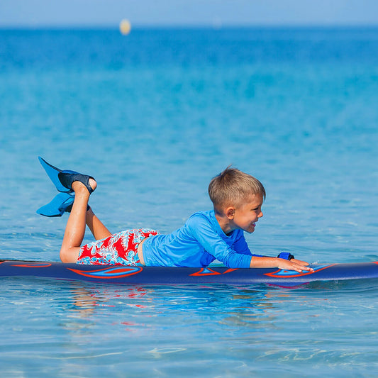 6' Surfboard Foamie Body Surfing Board W/3 Fins & Leash for Kids Adults Red