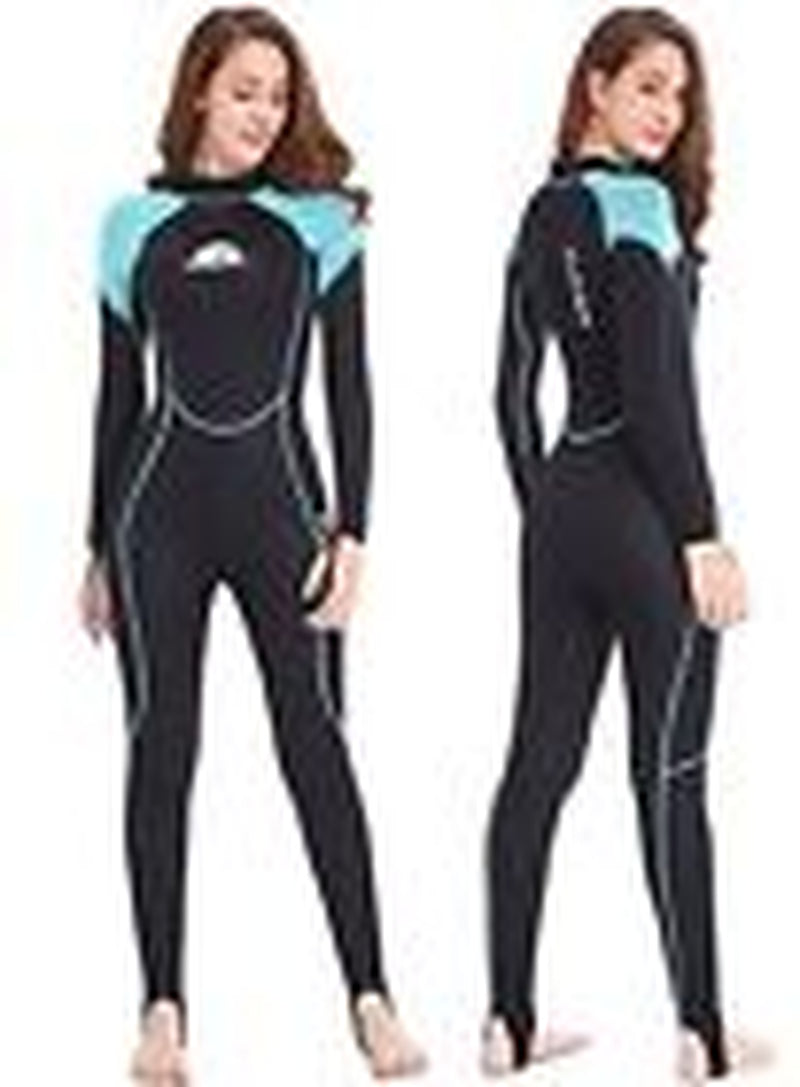 Women Men Wetsuit 2Mm 3Mm, Neoprene Wet Suits Front/Back Large Blue 2Mm Women