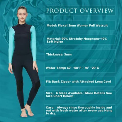 3Mm Wetsuit Men and Women,Neoprene Wetsuit for Men and X-Large Light Blue