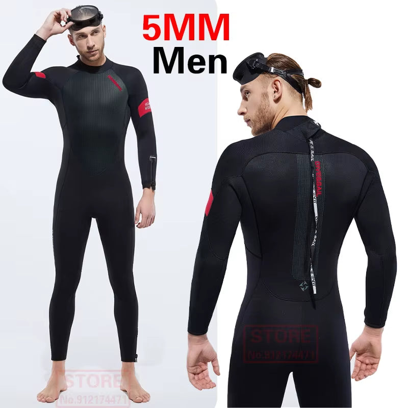 Premium 3MM/5MM Neoprene Wetsuit Men Women for Deep Scuba Diving Snorkeling Thickened Warm Wetsuit Swimming Kayaking Surf Suits