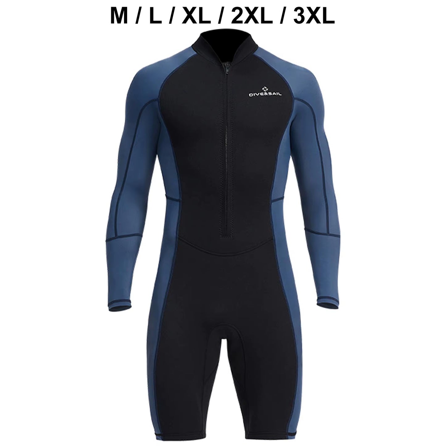 Men Wetsuit Diving Suit Protection Front Zip Wet Suit for Water Sports