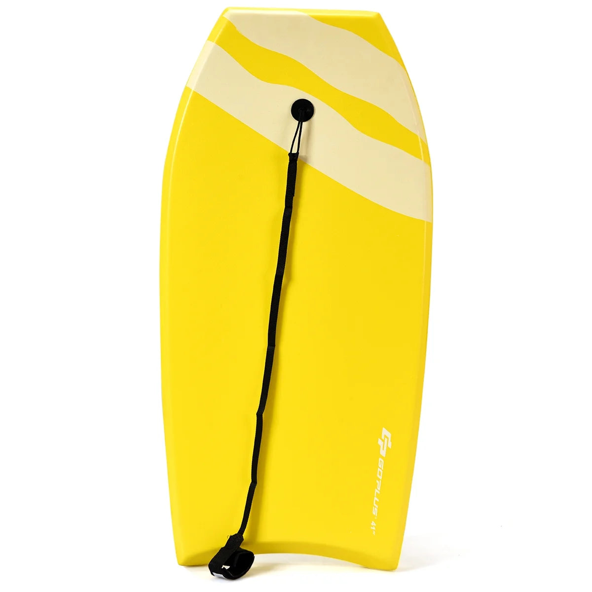 Goplus 41'' Lightweight Super Bodyboard Surfing W/Leash IXPE Deck EPS Core Boarding Yellow