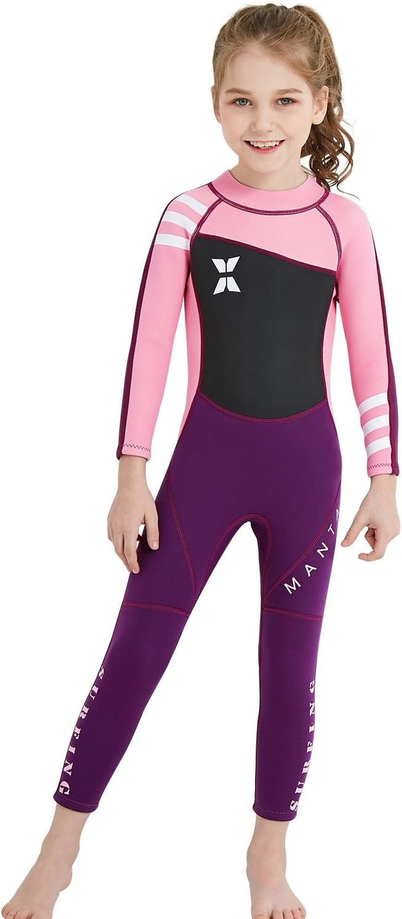 Kids 2.5Mm Wetsuit Long Sleeve One Piece UV Protection Thermal Swimsuit