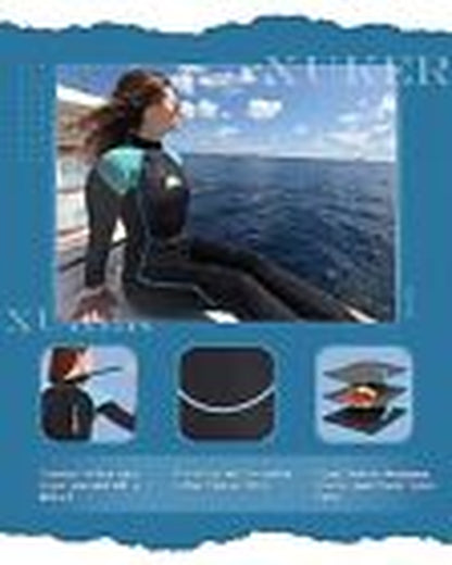 Women Men Wetsuit 2Mm 3Mm, Neoprene Wet Suits Front/Back Large Blue 2Mm Women