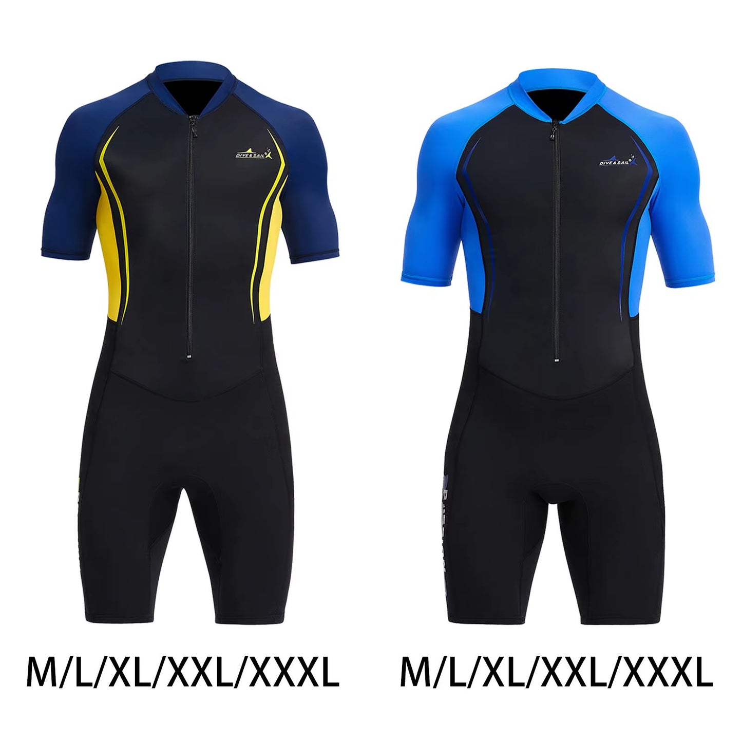 Mens Shorty Wetsuit 1.5Mm Sun Protective One Piece Full Body Diving Suit Swimming Pool Scuba Diving Snorkeling Suit