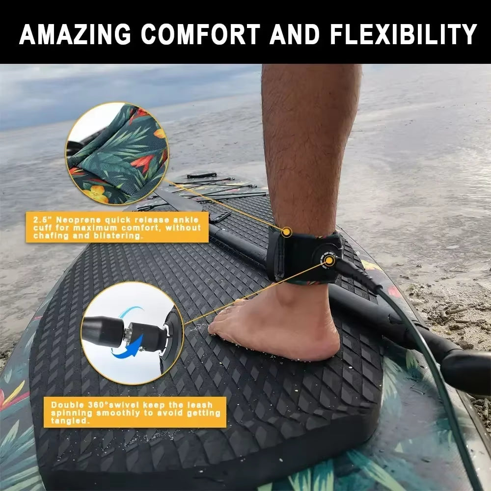 Surf Leash SUP Board Surf Leg Rope Surfboard Leash TPU Stainless Swivels Inflatable Paddle Board Longboard Foot Rope