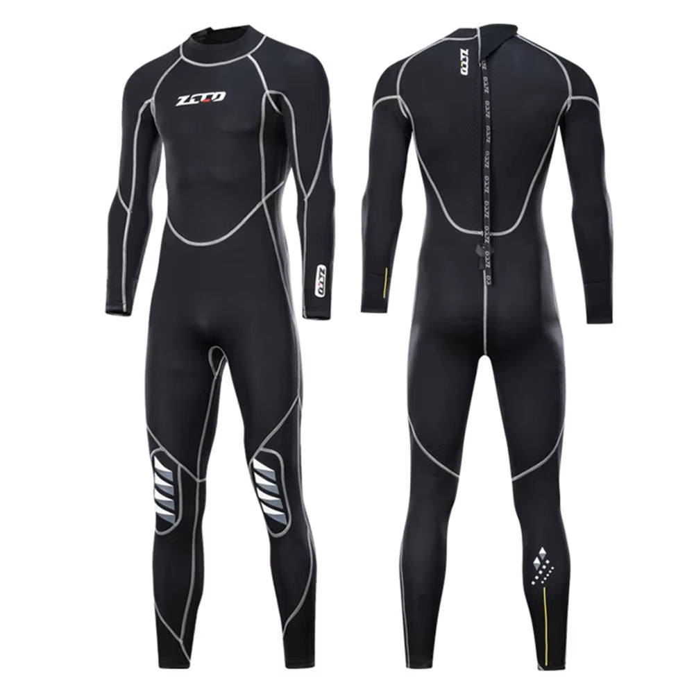 1.5Mm 3Mm Men Wetsuit Neoprene Scuba Diving Suit One-Piece Zipper Thickened Warm Spearfishing Swimwear Kayak Surfing Swimsuit