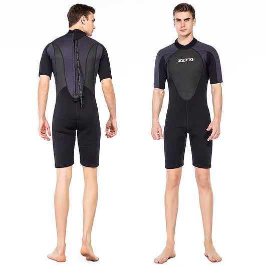 3MM Neoprene Wetsuit Men Short Sleeve Scuba Wetsuit Surfing Sun Protection Warm Snorkeling Full Body Diving Surfing Suit