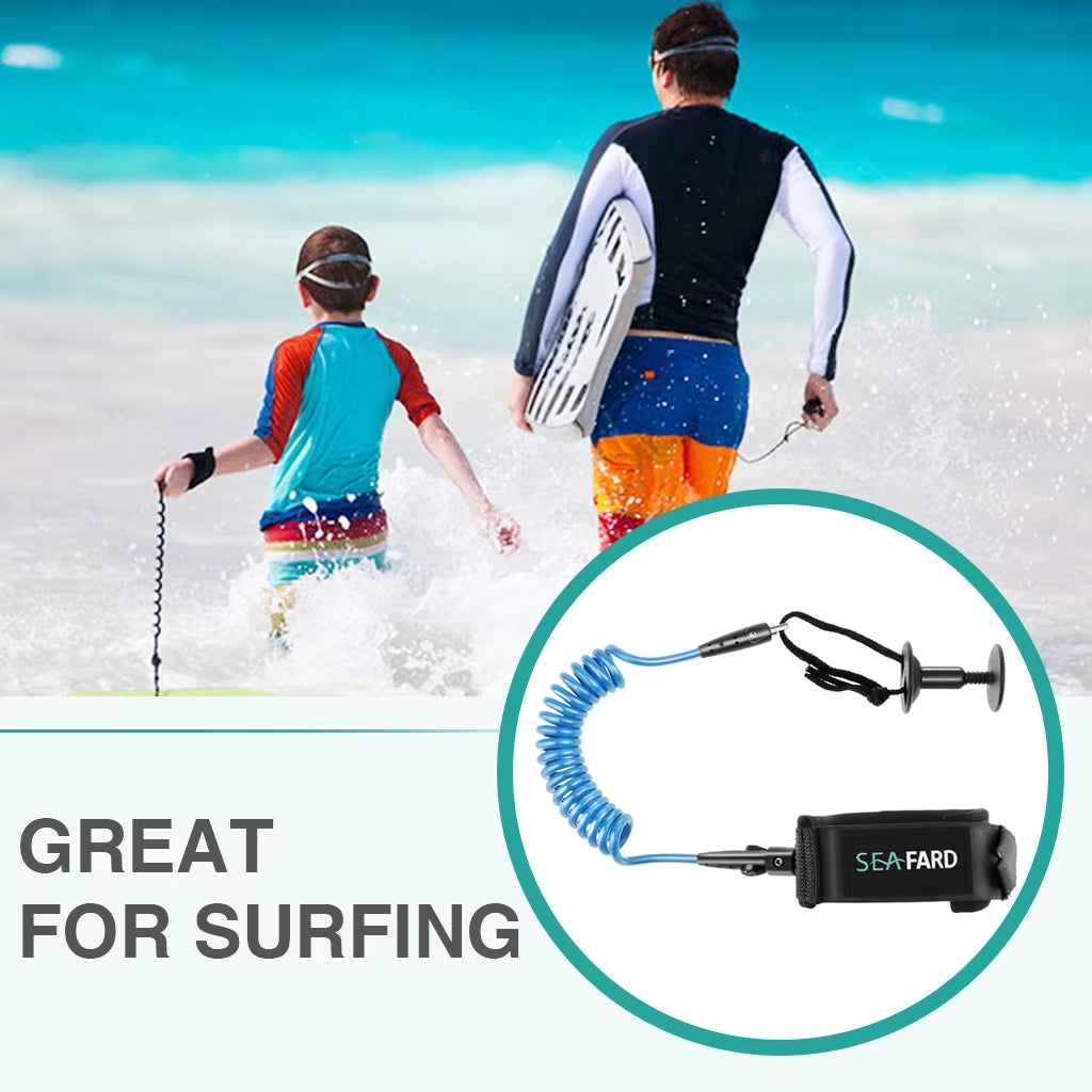 Professional Leash with Wrist Strap Surf Leash 5 Foot Coiled Leash & Surf Leash Surfing Safety Gear Accessories