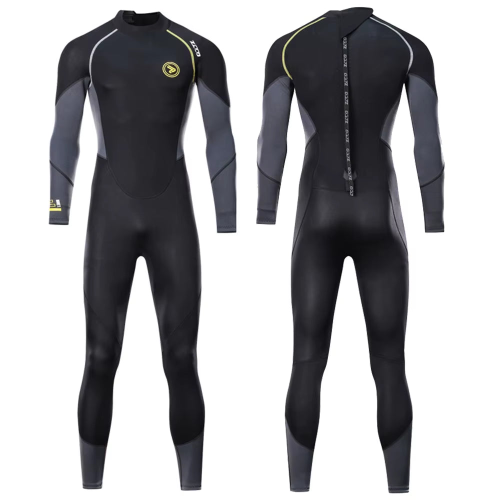 1.5Mm 3Mm Men Wetsuit Neoprene Scuba Diving Suit One-Piece Zipper Thickened Warm Spearfishing Swimwear Kayak Surfing Swimsuit