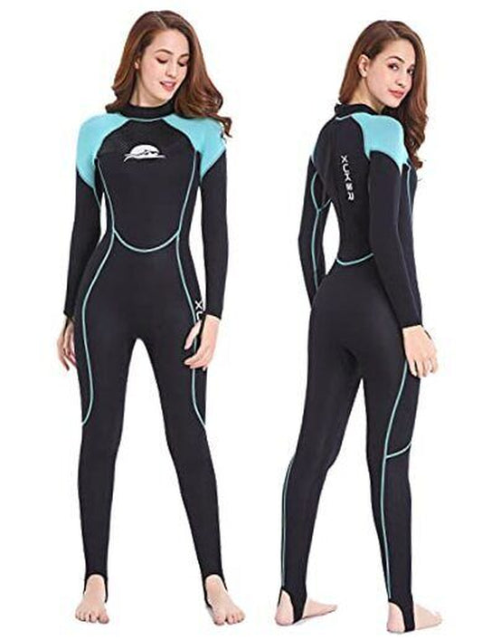 Women Men Wetsuit 2Mm 3Mm, Neoprene Wet Suits Front/Back Large Blue 2Mm Women