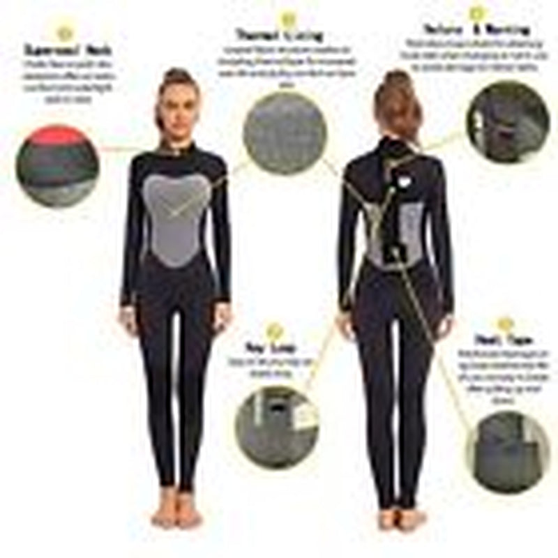 Women'S 3/2Mm Full Body Surfing Wetsuit, Warm and Ultra Stretch Flatlock 8