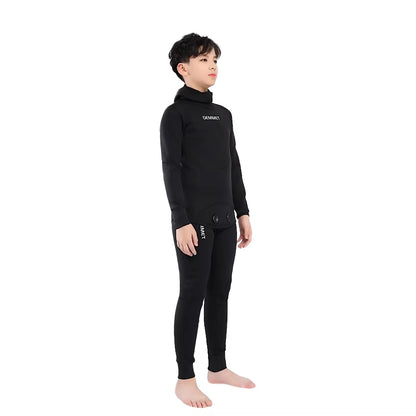 Neoprene Wetsuits 2.5Mm Long Sleeve Fission Hooded 2 Pieces Toddlers/Youth Thermal Swimsuits Kids Boys Girls Children Wetsuit