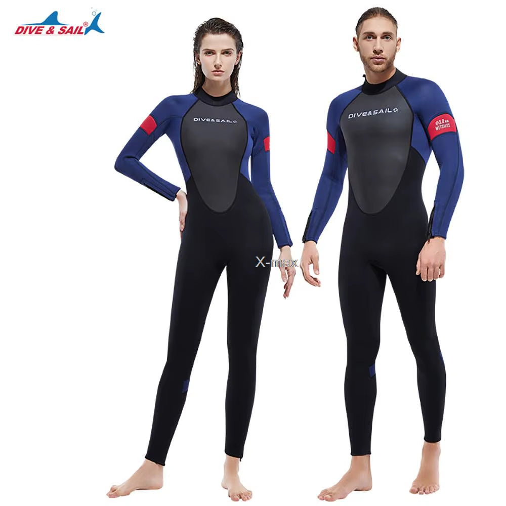 Full-Body Men Women 3Mm Neoprene Wetsuit Surfing Swimming Diving Suit Triathlon Wetsuit Cold Water Scuba Snorkeling Spearfishing