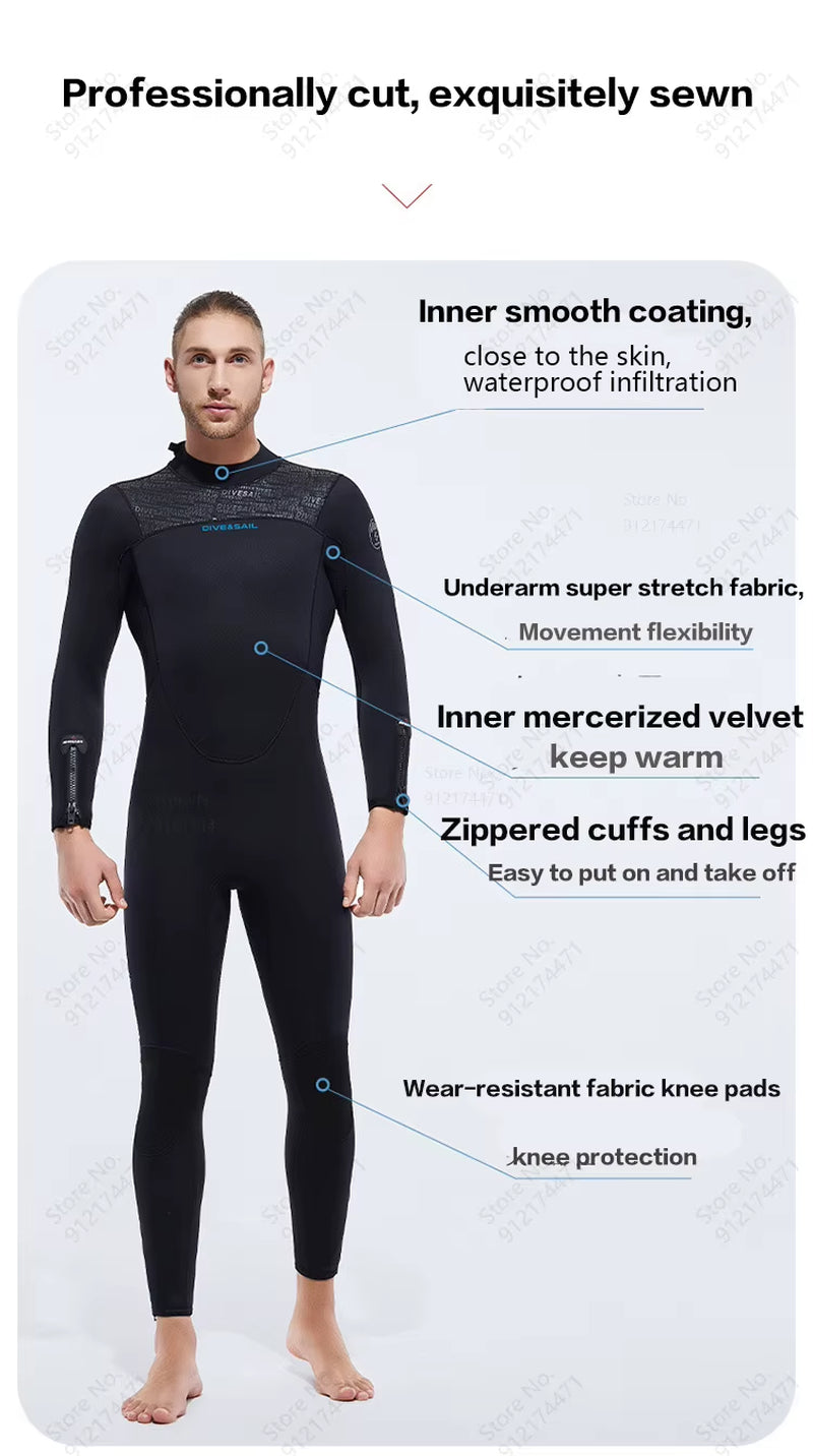 Premium 3MM/5MM Neoprene Wetsuit Men Women for Deep Scuba Diving Snorkeling Thickened Warm Wetsuit Swimming Kayaking Surf Suits