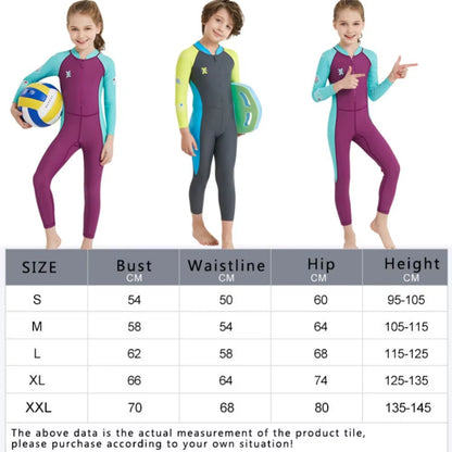 One-Piece Kids Diving Suit Swimsuit with Sleeves Child Full Body Wetsuit Keep Warm Long Sleeve UV Protection Swimwear Surfing