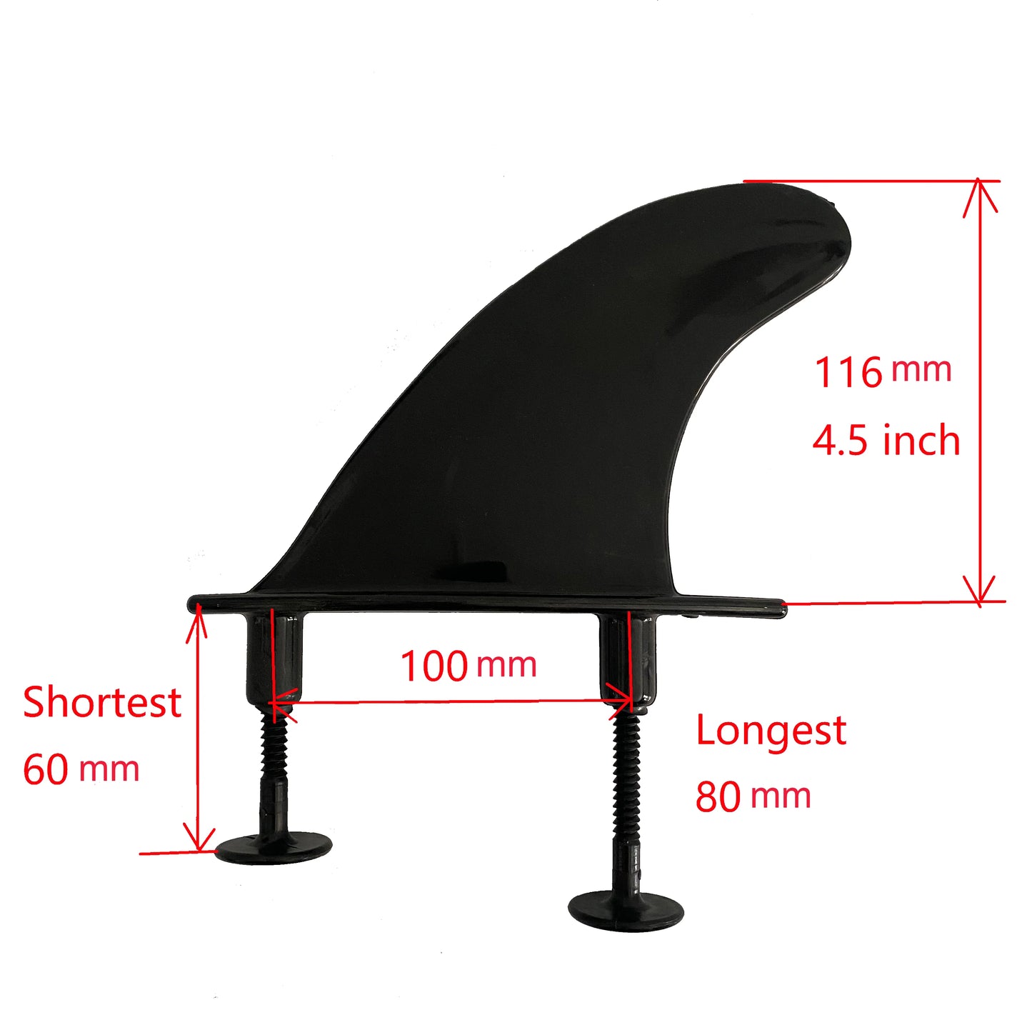 4.5 Inch G5 Soft Top Surf Fin with Replacement 6 Fins Screws Plastic Soft Tail Fin for Soft Surfboard Surfing Accessories