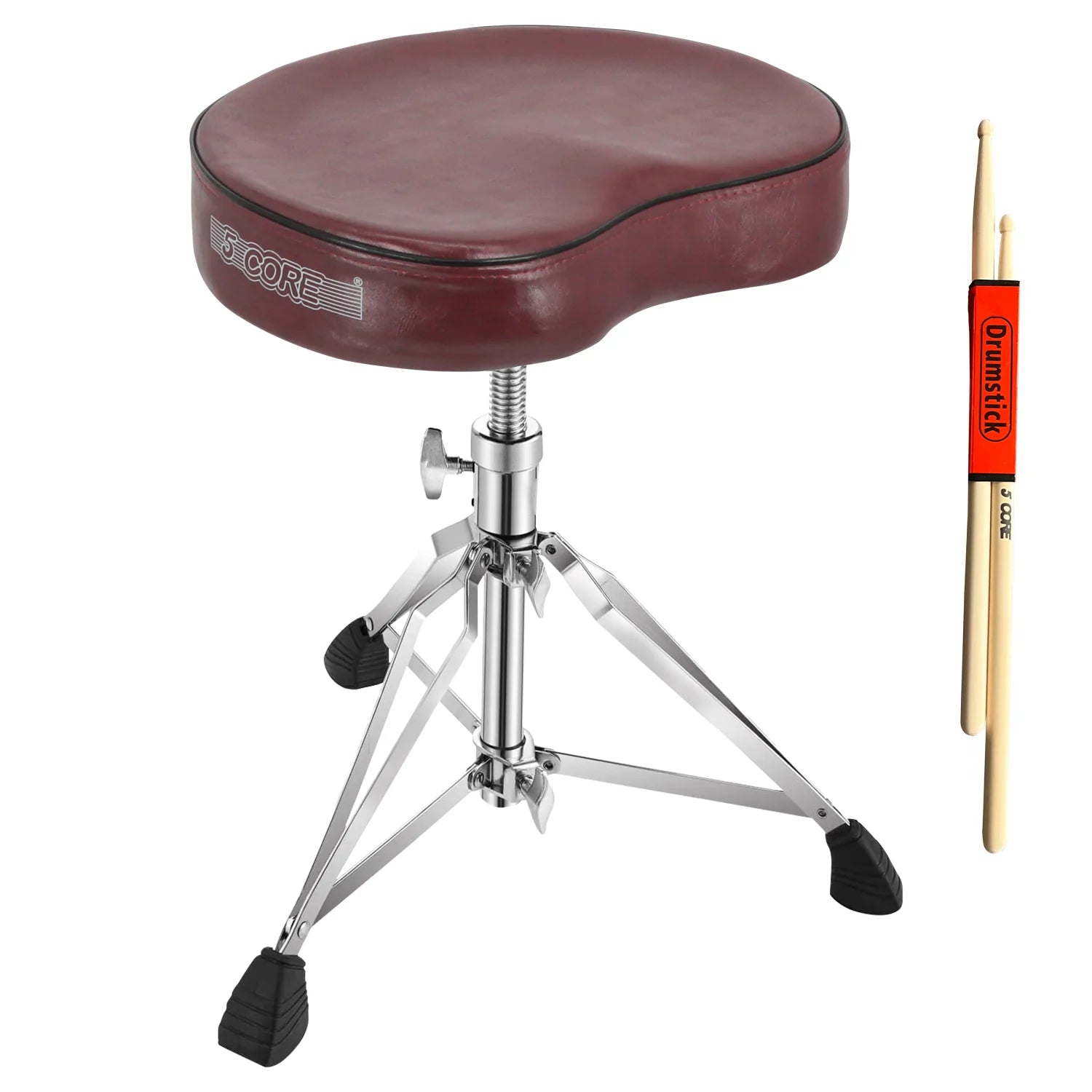 5Core Drum Throne Padded Guitar Stool Saddle Drummer Seat for Adults & Kids