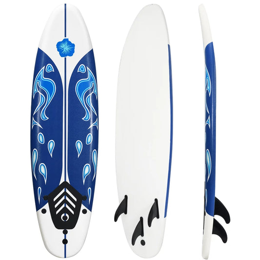 6' Surfboard Inflation-Free Long Surfing Board with Safety Leash White