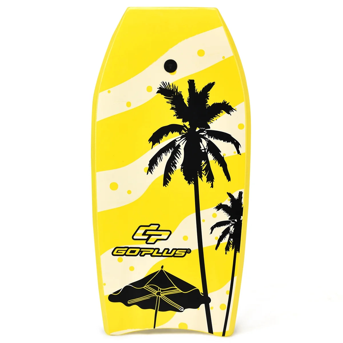 Goplus 41'' Lightweight Super Bodyboard Surfing W/Leash IXPE Deck EPS Core Boarding Yellow