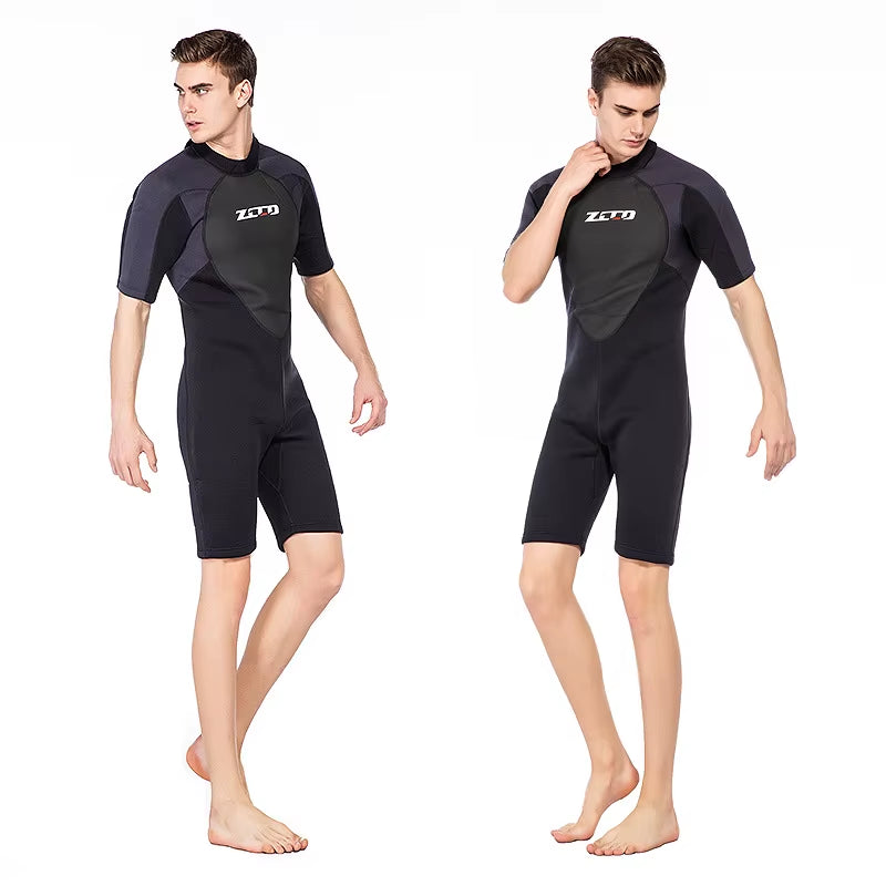 3MM Neoprene Wetsuit Men Short Sleeve Scuba Wetsuit Surfing Sun Protection Warm Snorkeling Full Body Diving Surfing Suit