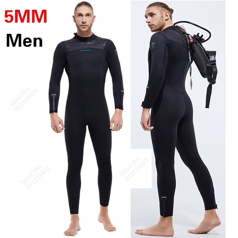 Premium 3MM/5MM Neoprene Wetsuit Men Women for Deep Scuba Diving Snorkeling Thickened Warm Wetsuit Swimming Kayaking Surf Suits