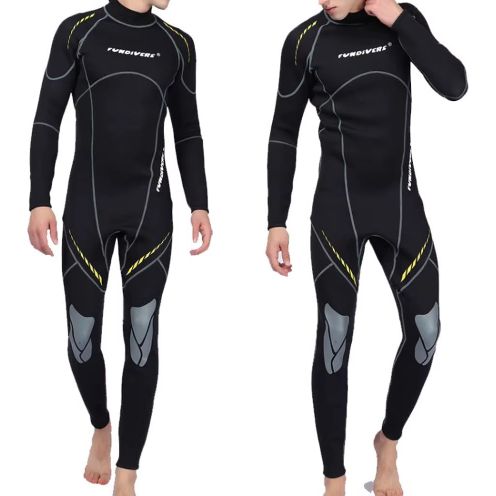 Premium Neoprene Wetsuit 3Mm Men Scuba Diving Thermal Winter Warm Wetsuits Full Suit Swimming Surfing Kayaking Equipment Black