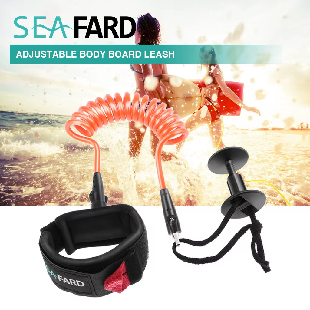 Professional Leash with Wrist Strap Surf Leash 5 Foot Coiled Leash & Surf Leash Surfing Safety Gear Accessories