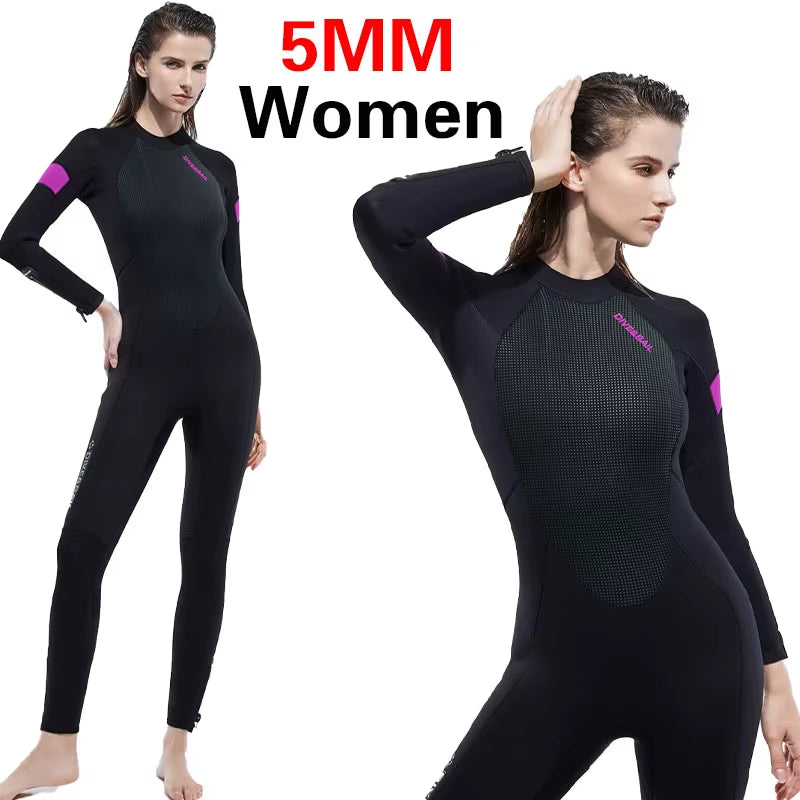 Premium 3MM/5MM Neoprene Wetsuit Men Women for Deep Scuba Diving Snorkeling Thickened Warm Wetsuit Swimming Kayaking Surf Suits