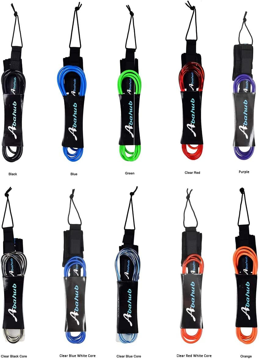 Premium Surfboard Leash, 6/7/8/9/10 Ft, Straight Surf Board Leashes, 6/7Mm Legrope Strap for Shortboard, Longboard