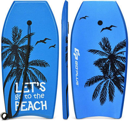 Boogie Boards for Beach, 41''/37''/33'' Lightweight Body Board with EPS Core, XPE Deck, HDPE Slick Bottom, Wrist Leash, Bodyboard for Kids Adults Surfing