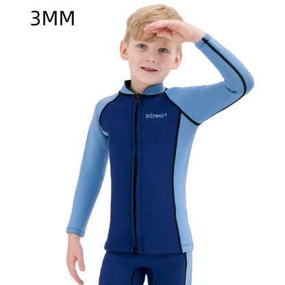 New Kids Wetsuit Neoprene 1.5Mm/3Mm Boys and Girls Thick Warm Scuba Diving Suit Underwater Free-Diving Split Long Sleeve