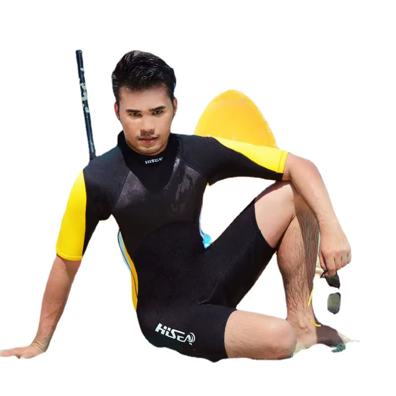 HISEA 3Mm Neoprene Short Sleeved Men Women Wetsuit Snorkeling Jumpsuit Full Body Dive Wetsuit Onepiece Swim Keep Warm Surf