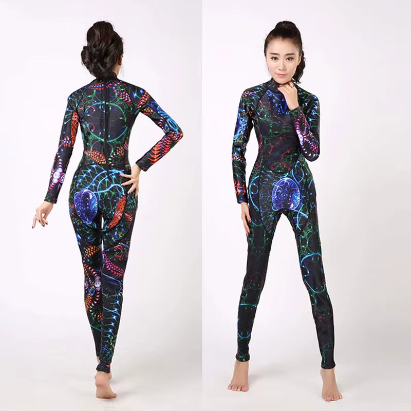 Women'S Full Wetsuit, Premium Neoprene Wet Suit, Starry Starry Sky Printed Full Body, Long Sleeve Wetsuit, XS, S, M, L, XL, XXL