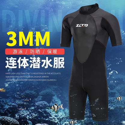 3Mm Men Short Sleeve Scuba Wetsuit Neoprene Wetsuit Surfing Sun Protection Warm Snorkeling Full Body Diving Surfing Suit