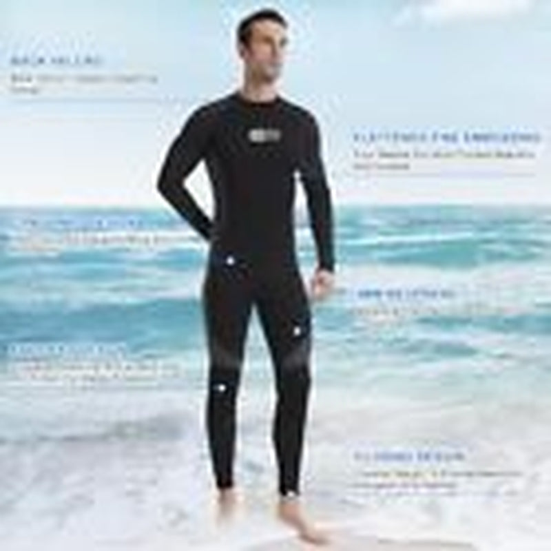 Wetsuits for Men Women, Mens 3MM Small Men'S Black & Light Gray Fullsuit