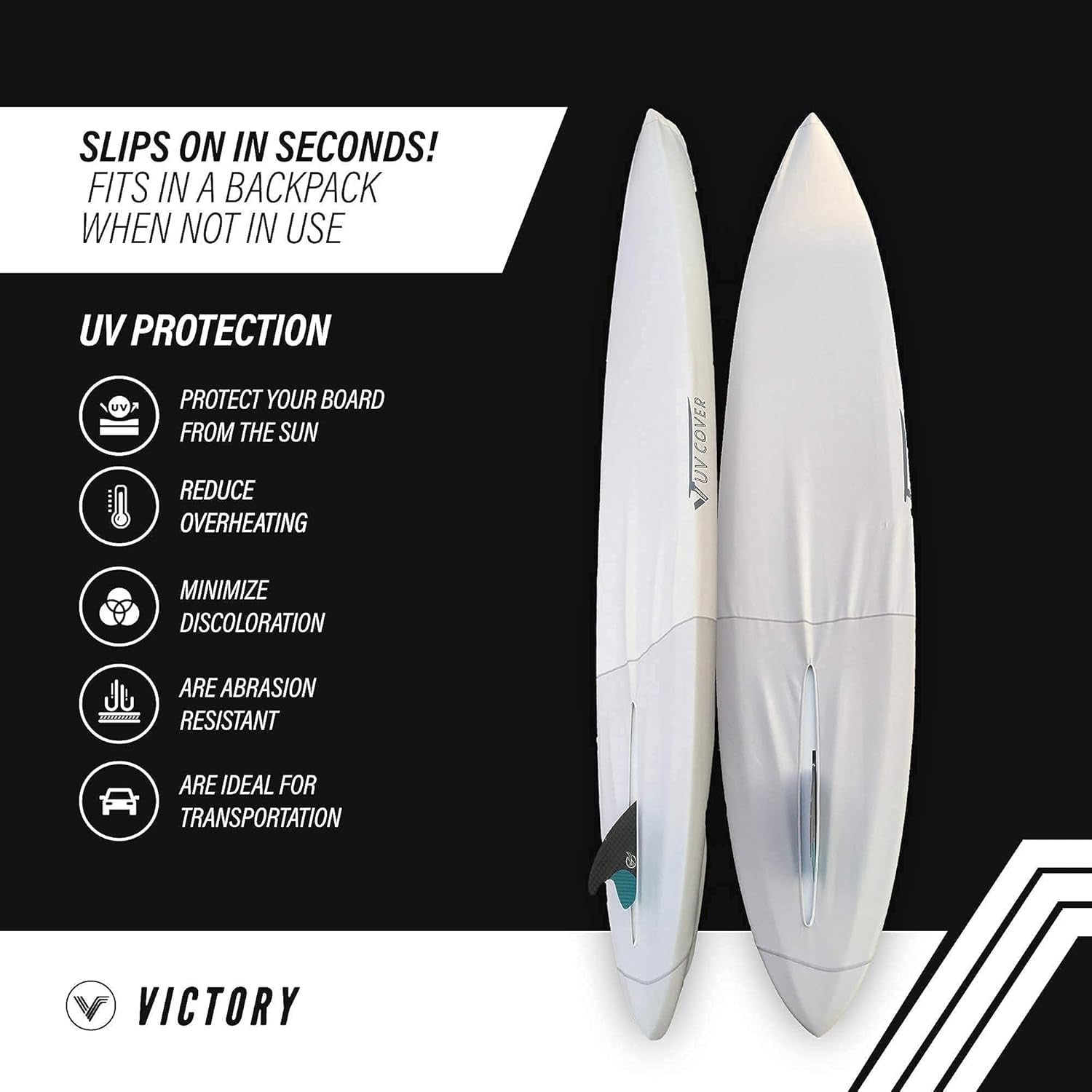 1-Sided Surfboard Cover, Longboard UV Protection and Abrasion Resistant Cover