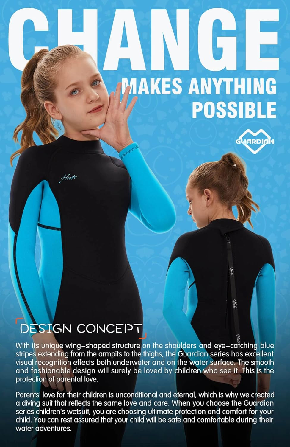 Kids Wetsuit for Boys Girls Toddler Youth 3/2Mm Neoprene Full Wet Suits in Cold Water for Swimming Surfing Diving