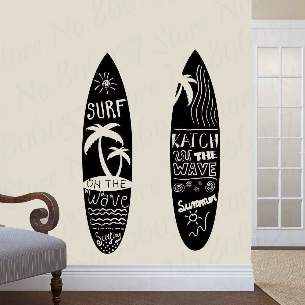 Surf Board Surfing Surf Sticker Surfing Car Decal Posters Vinyl Wall Boat Yacht Decor Mural Sticker WL2006