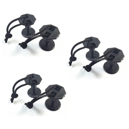 6 PCS Durable Plastic Bodyboard Surfboard Leash Plugs Bodyboard Plug with Cord String Accessories Black